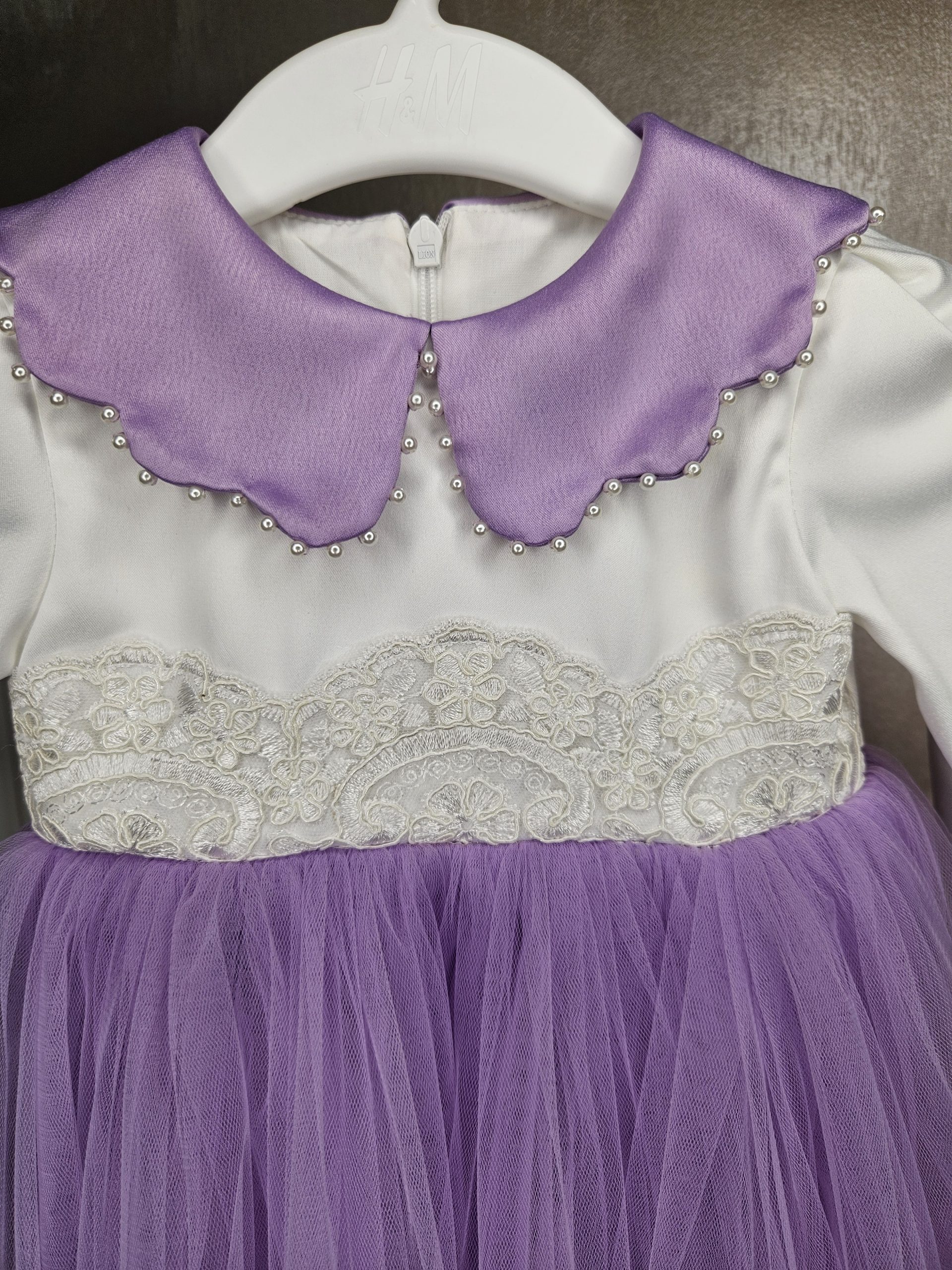 Rochita mov lavanda cu perlute - imagine 4