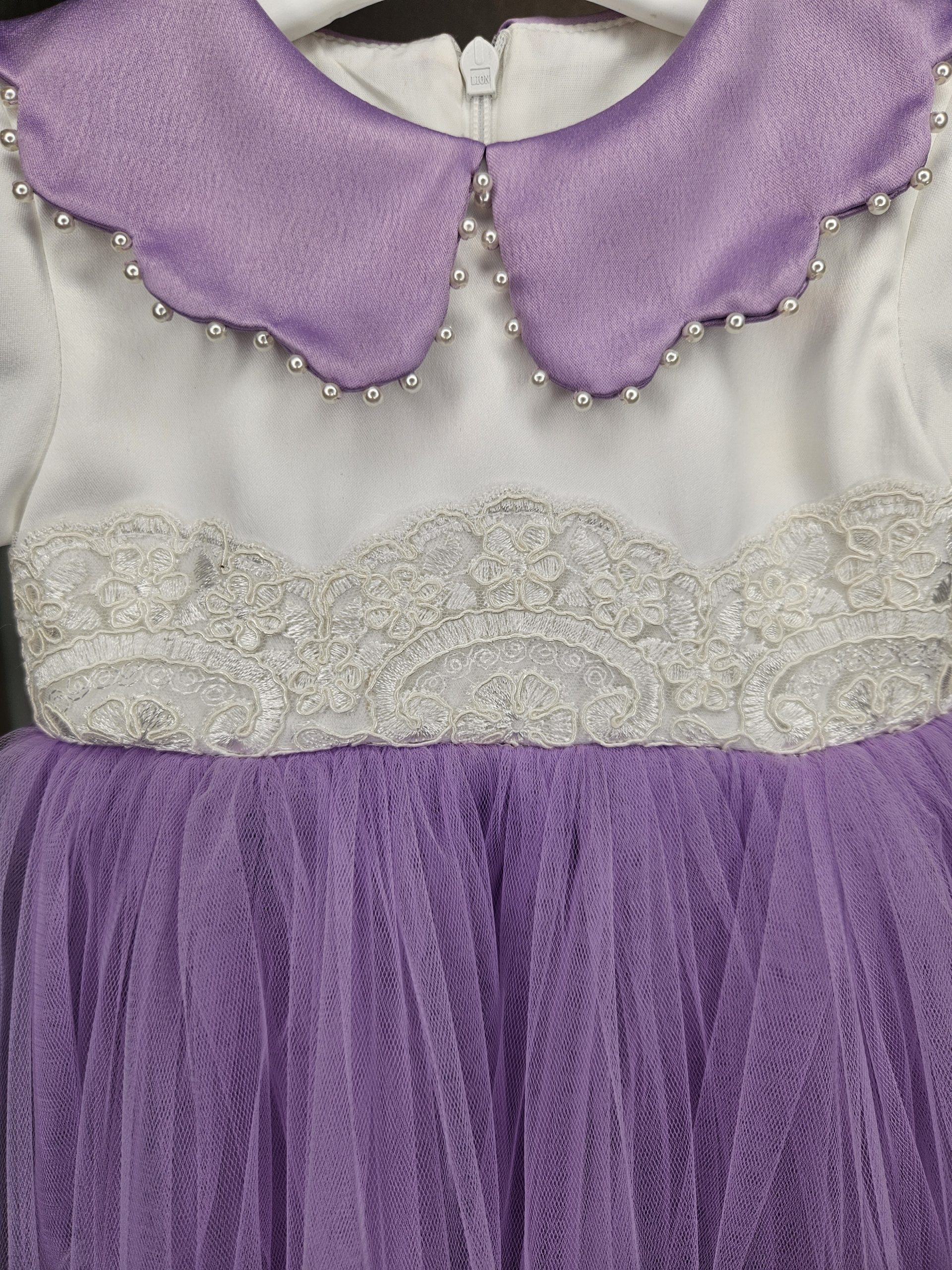 Rochita mov lavanda cu perlute - imagine 5