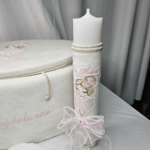 Lumanare balerina cu fundita